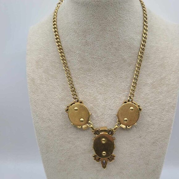 J Crew Clear Crystal Gold Tone Statement Necklace - Picture 3 of 8